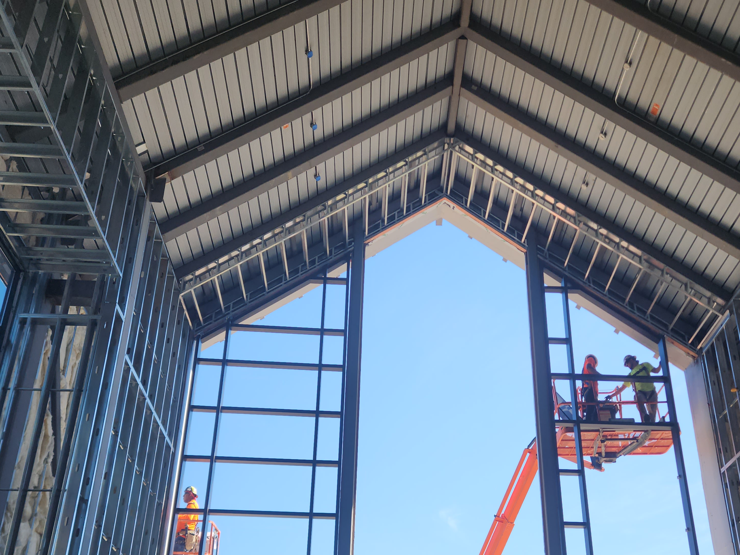 Macuch Steel Projects - Structural Steel support being installed at the Burnt Hickory Baptist Church in Powder Springs, GA